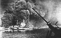 Bari harbour after attack of 2nd Dec 1943