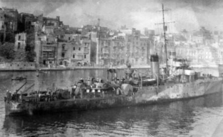 HMS Sharpshooter at Malta - Halcyon Class Minesweeper