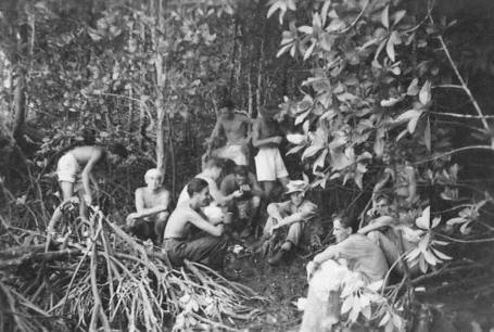 Crew of HMS Sharpshooter in the jungle