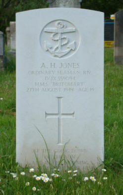 HMS Britomart Headstone A H Jones
