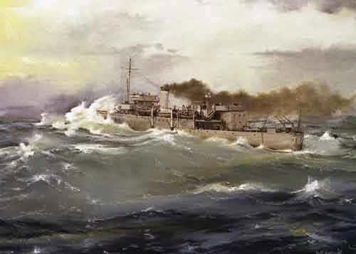 HMS Franklin painted by David Charlesworth
