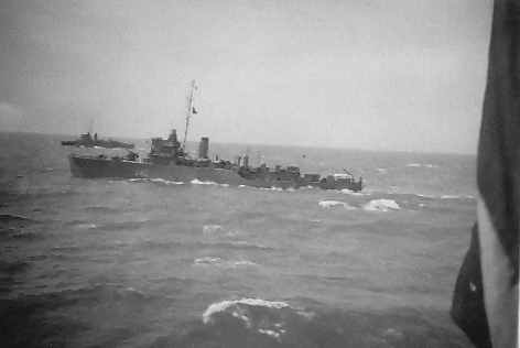 HMS Halcyon from HMS Hazard, unknown ship beyond 1944/5
