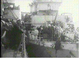 HMS Harrier survivor transfer PQ18 - Halcyon Class Minesweeper