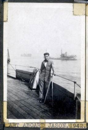 Art Bromley aboard HMS Jason 1942