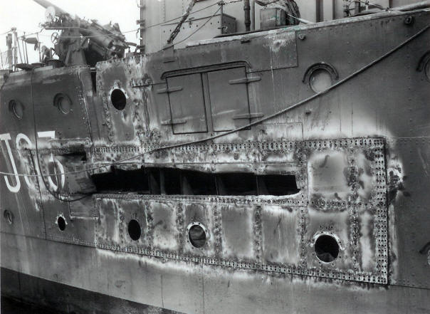 HMS Leda Photo of damage taken 7th Nov 1940 (NMM N14651)