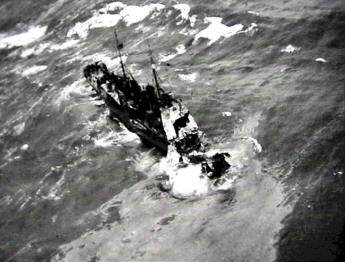 HMS Sphinx bomb damage - Halcyon Class Minesweeper